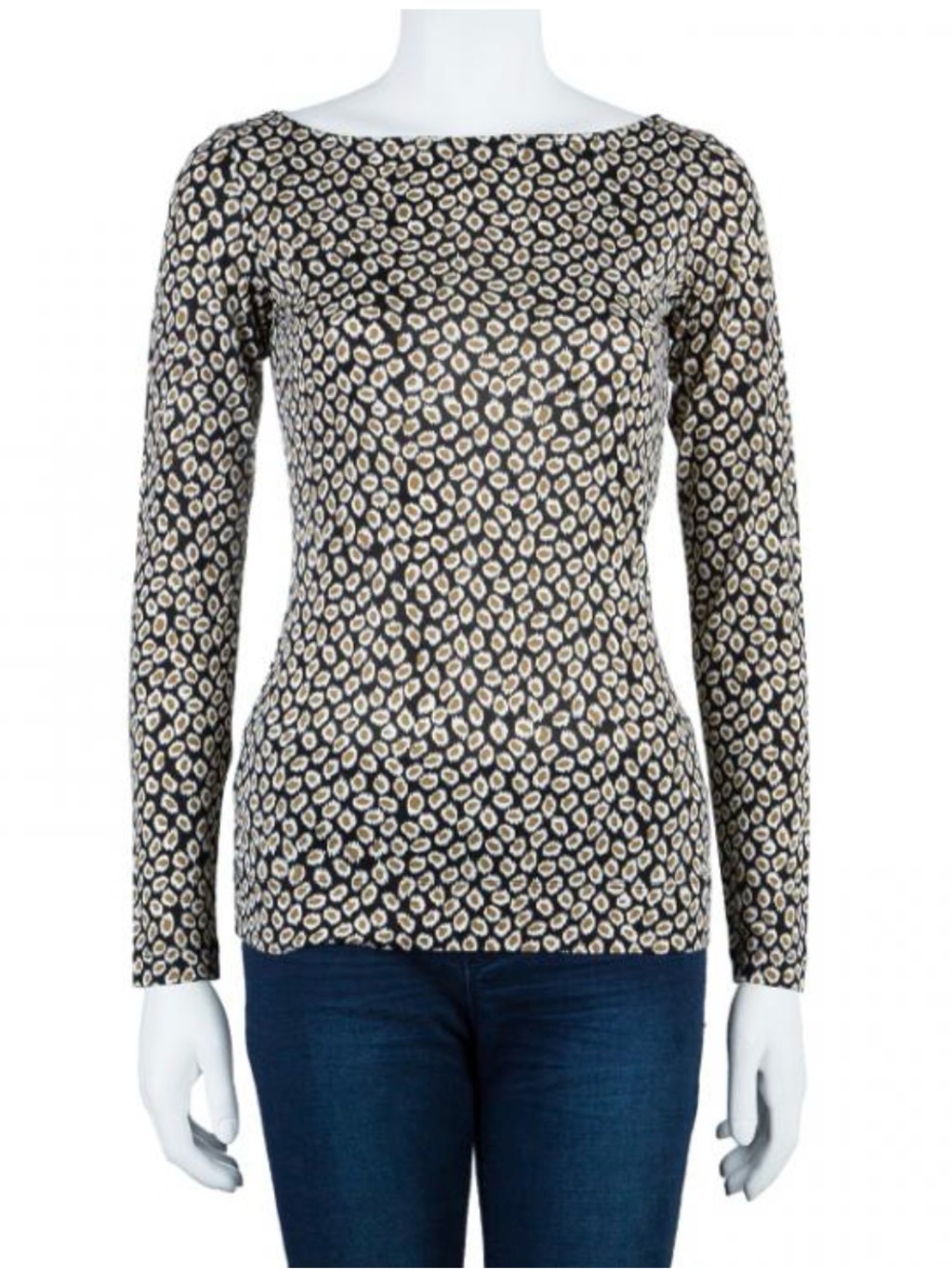 Diane Von Furstenberg Sarita Leopard Dot Long-Sleeve Printed Top, Size Small